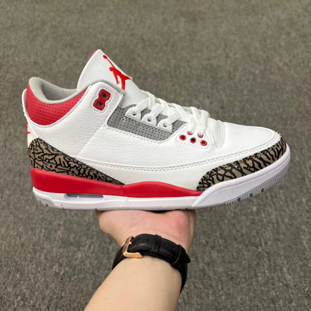 Women's Running weapon Air Jordan 3 White/Red shoes 0039